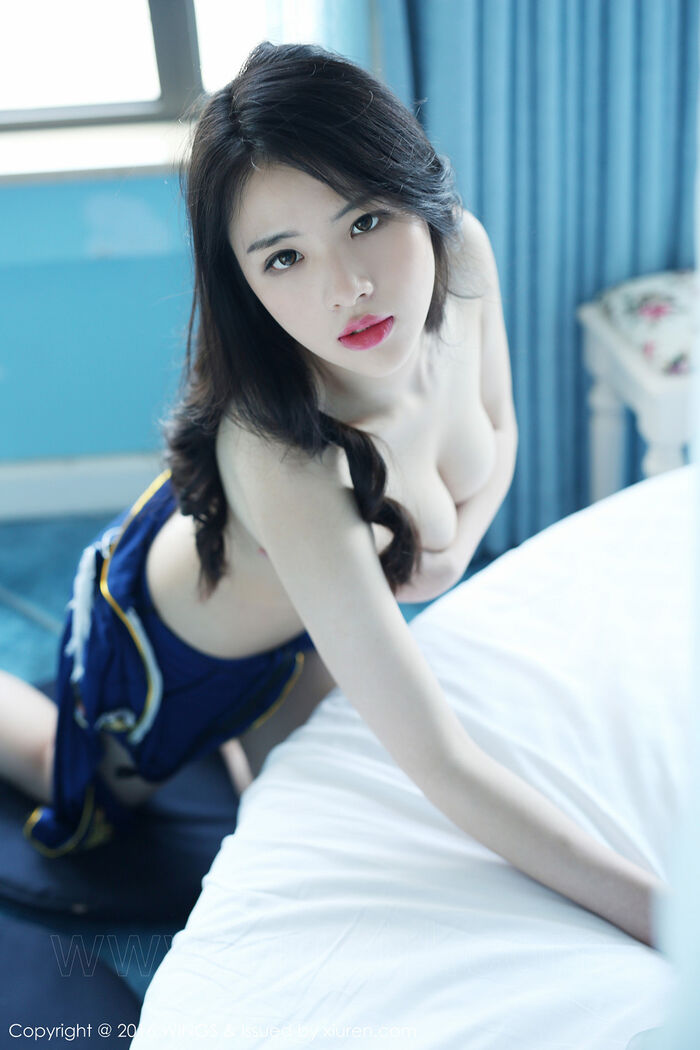 [WingS Film Club] Vol.009_ young model Shulin Pei in a hot policewoman uniform and sexy lingerie, white lace seductive photo shoot 50P 8th image