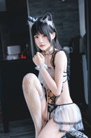 网络美女桜桃喵拥豹主题豹女郎装扮白薄纱情趣服饰配白丝网袜完美诱惑写真69P