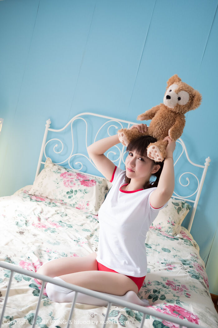 [UXING优星馆] Vol.040_嫩模K8傲娇萌萌Vivian居家大床上体操服可爱萌动写真60P 16th image
