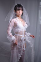 网络美女汪知子婚纱主题性感白色薄透婚纱露白蕾丝内衣秀完美身材诱惑写真35P