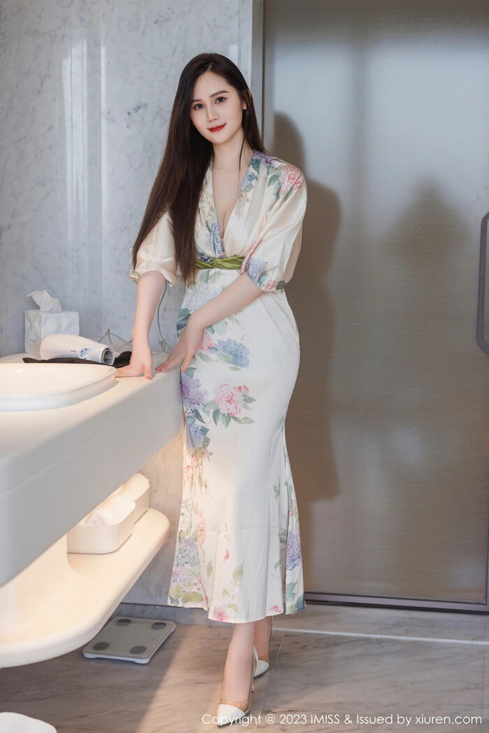 [IMISS Honey Company] Vol.745_神SISY思性感带图案长裙露浅色内衣配超薄肉丝完美诱惑写真55P 5th image