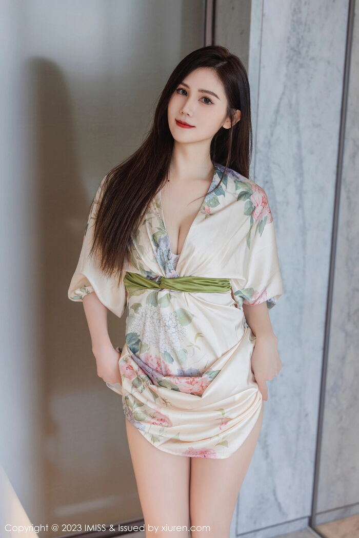 [IMISS Honey Company] Vol.745_神SISY思性感带图案长裙露浅色内衣配超薄肉丝完美诱惑写真55P 9th image