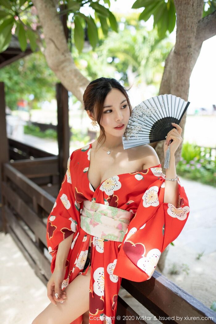 [MiStar] Vol.326_嫩模沈佳熹私房鲜艳红色和服半露酥breast白嫩美腿诱惑写真45P 13th image