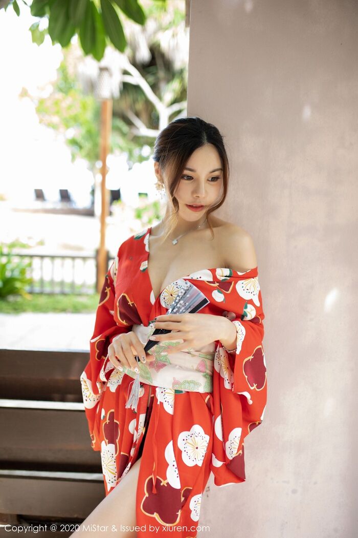 [MiStar] Vol.326_嫩模沈佳熹私房鲜艳红色和服半露酥breast白嫩美腿诱惑写真45P 14th image