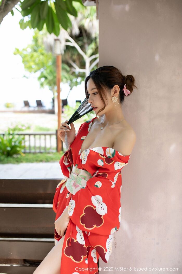 [MiStar] Vol.326_嫩模沈佳熹私房鲜艳红色和服半露酥breast白嫩美腿诱惑写真45P 15th image