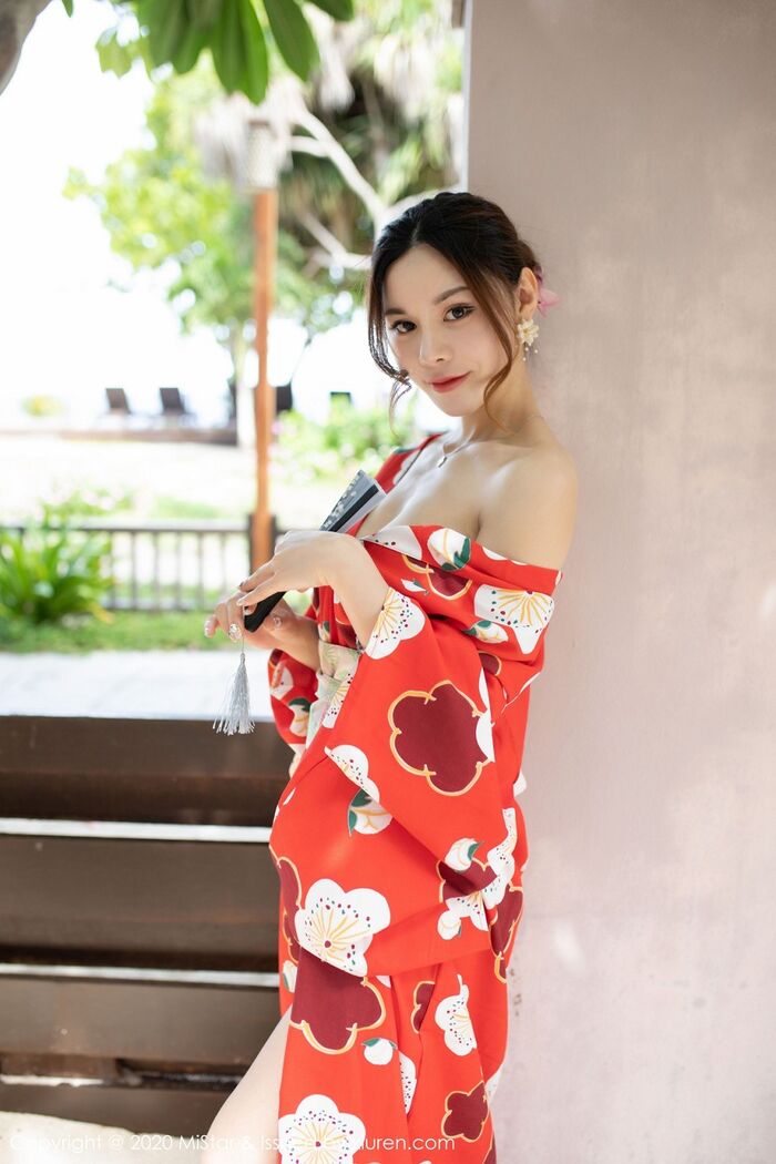 [MiStar] Vol.326_嫩模沈佳熹私房鲜艳红色和服半露酥breast白嫩美腿诱惑写真45P 16th image