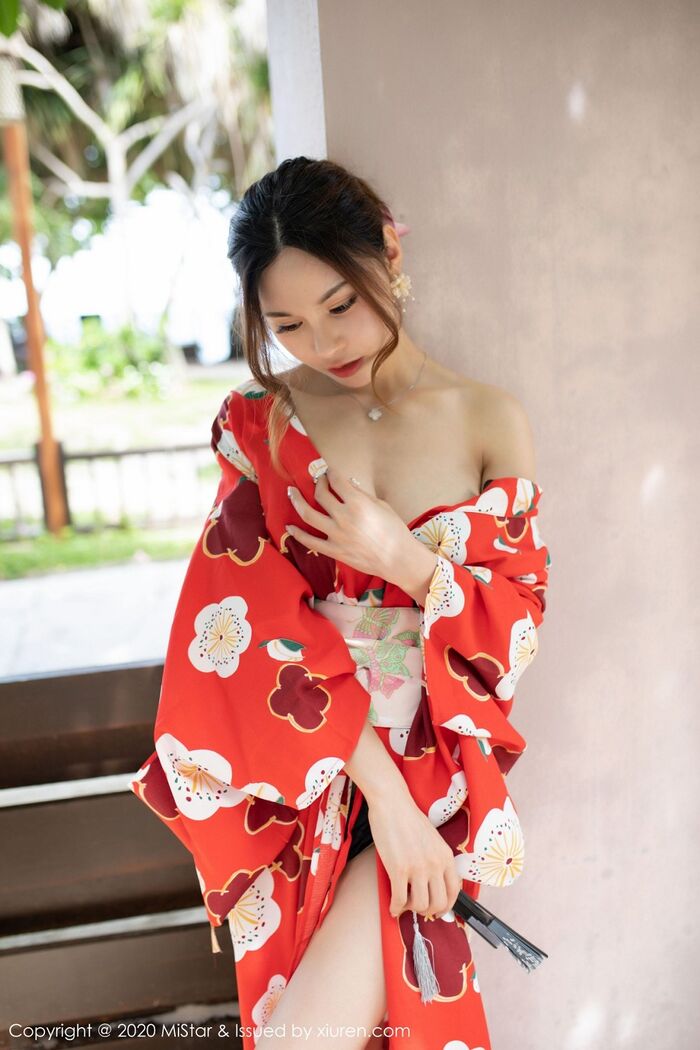 [MiStar] Vol.326_嫩模沈佳熹私房鲜艳红色和服半露酥breast白嫩美腿诱惑写真45P 18th image