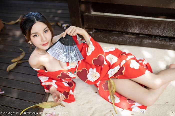 [MiStar] Vol.326_嫩模沈佳熹私房鲜艳红色和服半露酥breast白嫩美腿诱惑写真45P 22th image
