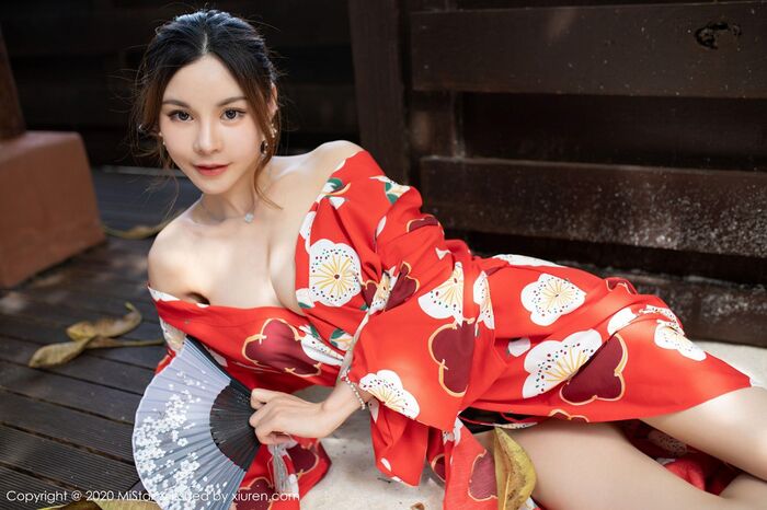 [MiStar] Vol.326_嫩模沈佳熹私房鲜艳红色和服半露酥breast白嫩美腿诱惑写真45P 24th image