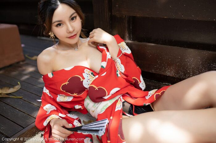 [MiStar] Vol.326_嫩模沈佳熹私房鲜艳红色和服半露酥breast白嫩美腿诱惑写真45P 28th image