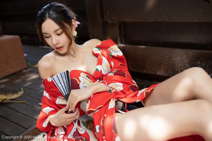 [MiStar] Vol.326_嫩模沈佳熹私房鲜艳红色和服半露酥breast白嫩美腿诱惑写真45P 30th image
