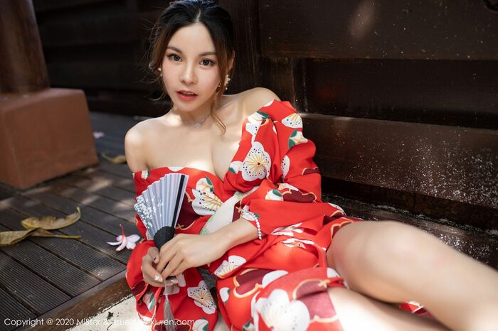 [MiStar] Vol.326_嫩模沈佳熹私房鲜艳红色和服半露酥breast白嫩美腿诱惑写真45P 31th image