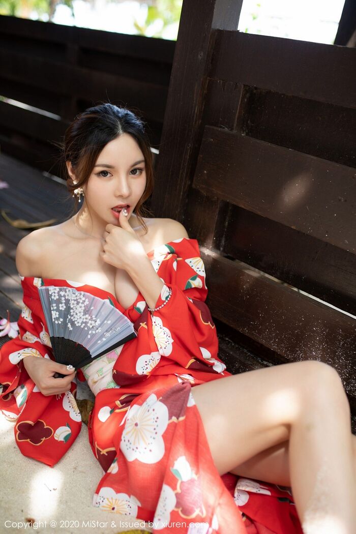 [MiStar] Vol.326_嫩模沈佳熹私房鲜艳红色和服半露酥breast白嫩美腿诱惑写真45P 35th image
