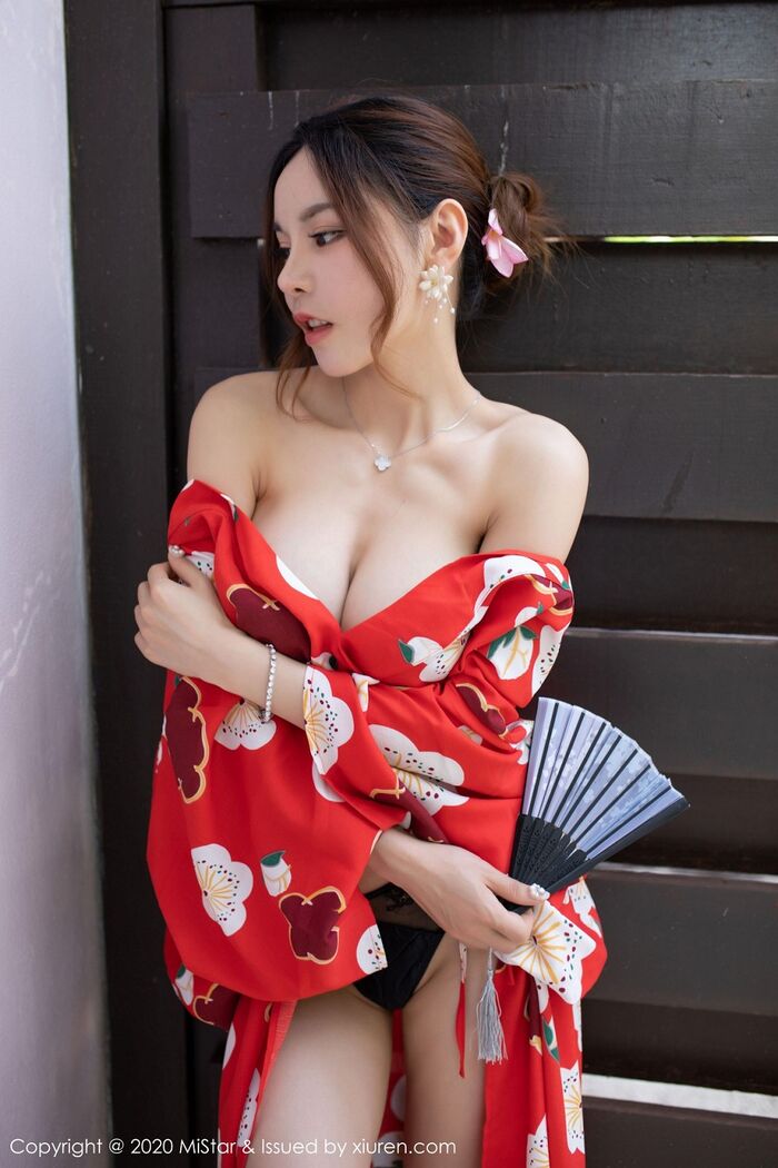 [MiStar] Vol.326_嫩模沈佳熹私房鲜艳红色和服半露酥breast白嫩美腿诱惑写真45P 41th image