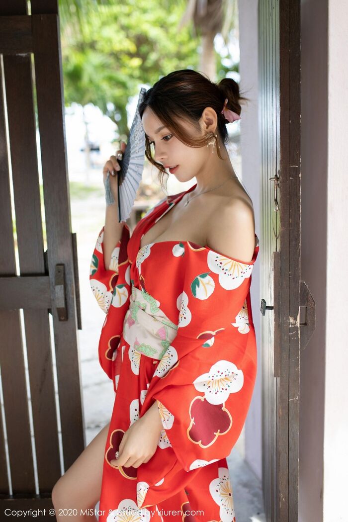 [MiStar] Vol.326_嫩模沈佳熹私房鲜艳红色和服半露酥breast白嫩美腿诱惑写真45P 7th image