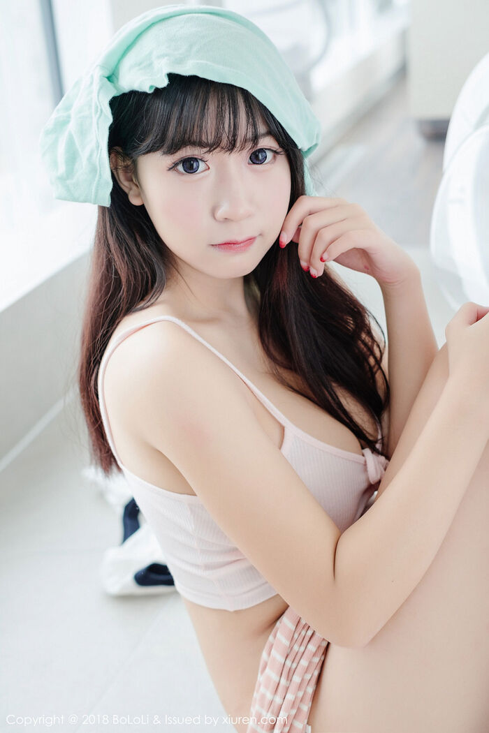 [BoLoli波萝社]Vol.119_美女主播猫九酱Sakura粉色吊带内衣+三点式内衣私房诱惑写真42P 5th image