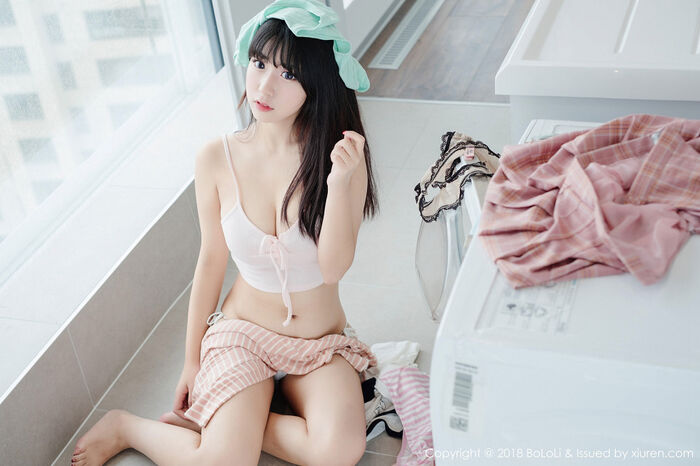 [BoLoli波萝社]Vol.119_美女主播猫九酱Sakura粉色吊带内衣+三点式内衣私房诱惑写真42P 8th image
