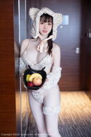 XiuRen第7803期_模特林悠悠私房性感浅色毛绒卡哇伊服饰秀白嫩skin肤完美诱惑写真85P