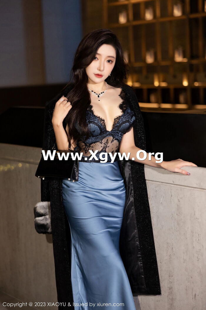 [XiaoYu画语界] Vol.1163_ goddess 王馨瑶yanni性感蓝黑连衣礼裙配黑丝袜秀曼妙身姿诱惑写真93P 2th image