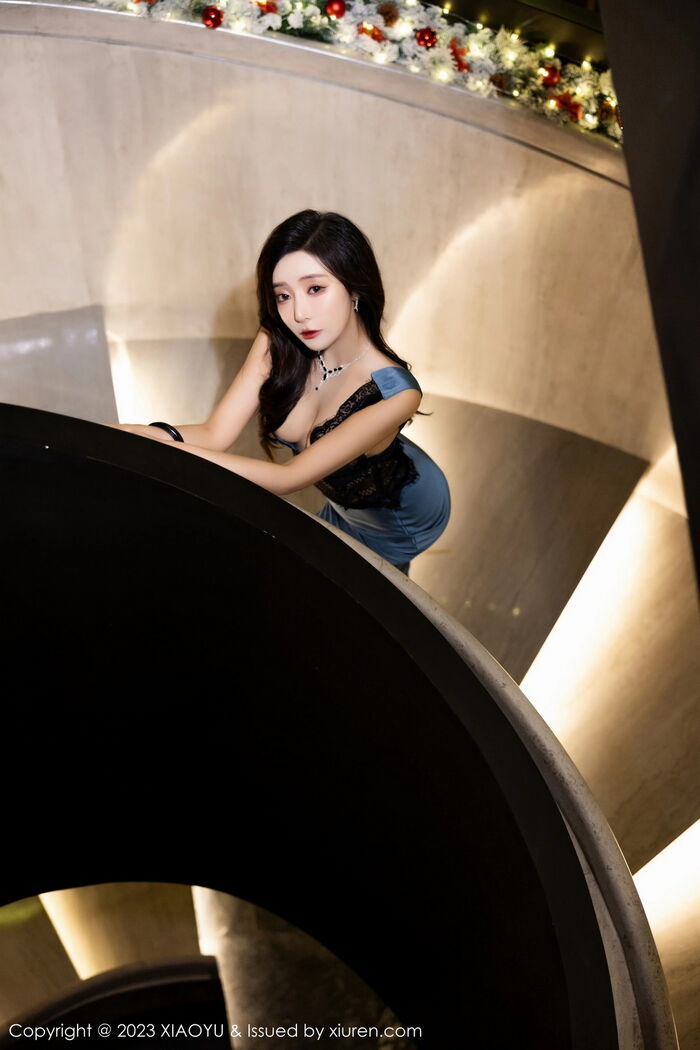 [XiaoYu画语界] Vol.1163_ goddess 王馨瑶yanni性感蓝黑连衣礼裙配黑丝袜秀曼妙身姿诱惑写真93P 50th image