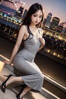 night view wiht a girl AI Generated
