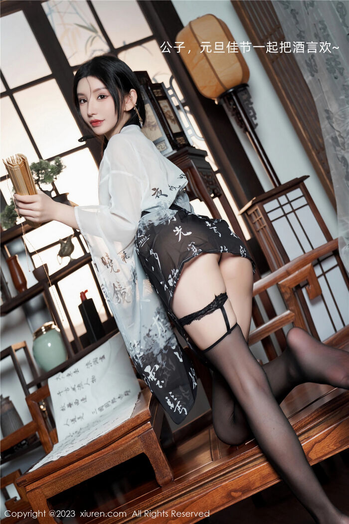 XiuRen第7891期_女神周于希Sally性感黑白薄透长衫配黑丝袜秀完美身材诱惑写真90P 13th image