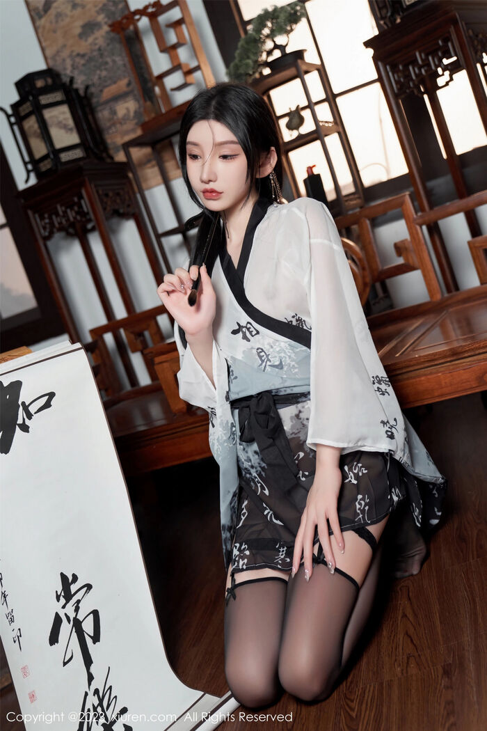 XiuRen第7891期_女神周于希Sally性感黑白薄透长衫配黑丝袜秀完美身材诱惑写真90P 26th image