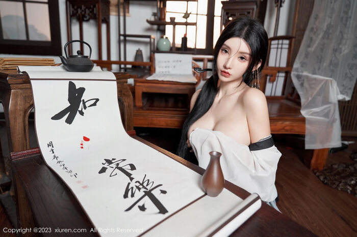 XiuRen第7891期_女神周于希Sally性感黑白薄透长衫配黑丝袜秀完美身材诱惑写真90P 68th image