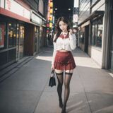 (SFW) serafuku(schoollook) with stockings AI Generated