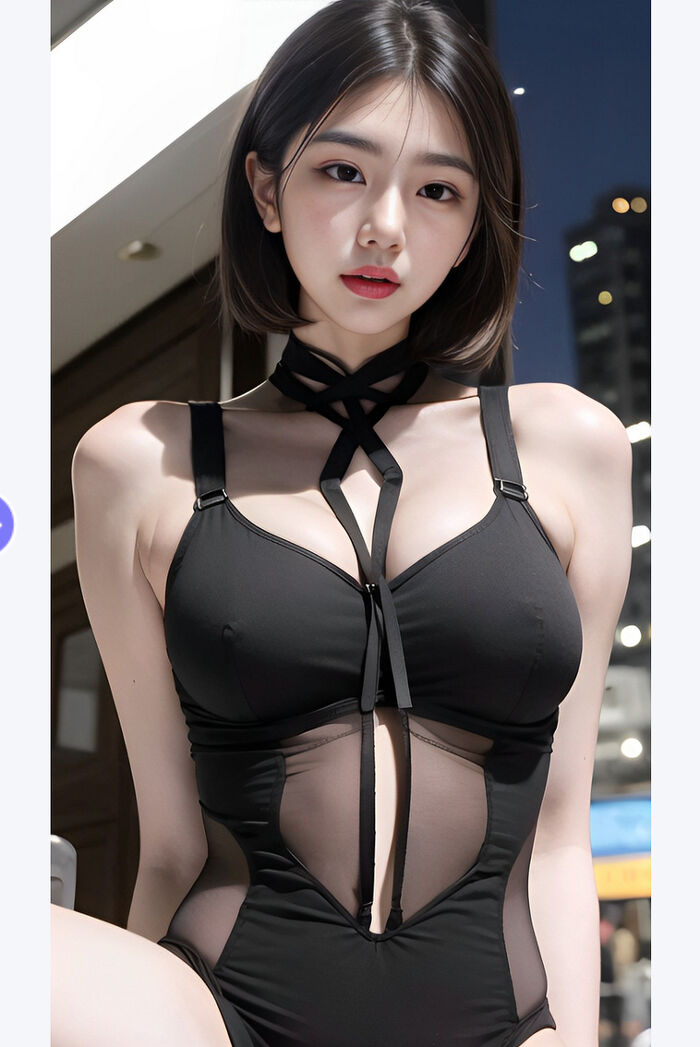 AI Generated Beauty ~ Short Hair ~ White Clothes, Black Clothes, and Clothes AI Generated 26th image