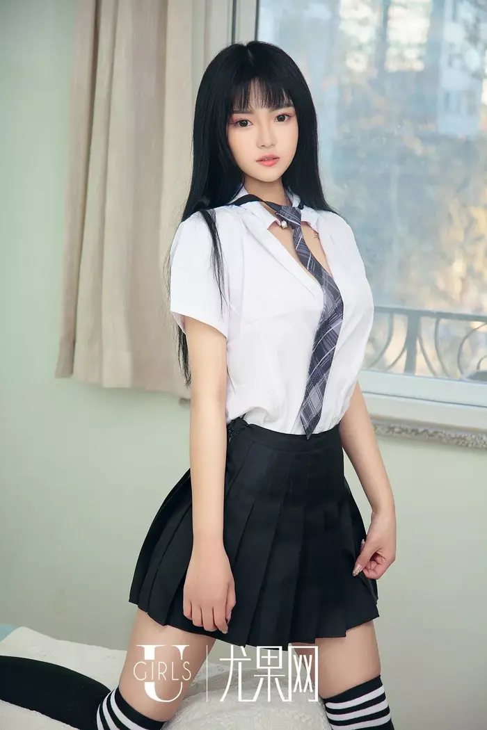 [Ugirls] U413_ Young model peach, pure student outfit + private pink pajama show perfect body, big breasts temptation photo 65P 4th image
