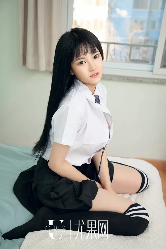 [Ugirls] U413_ Young model peach, pure student outfit + private pink pajama show perfect body, big breasts temptation photo 65P 6th image
