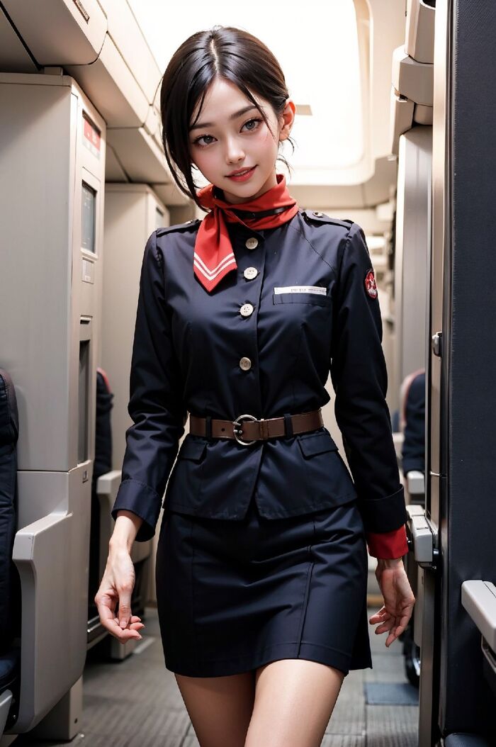 Flight Attendant 2.5D AI Generated 34th image