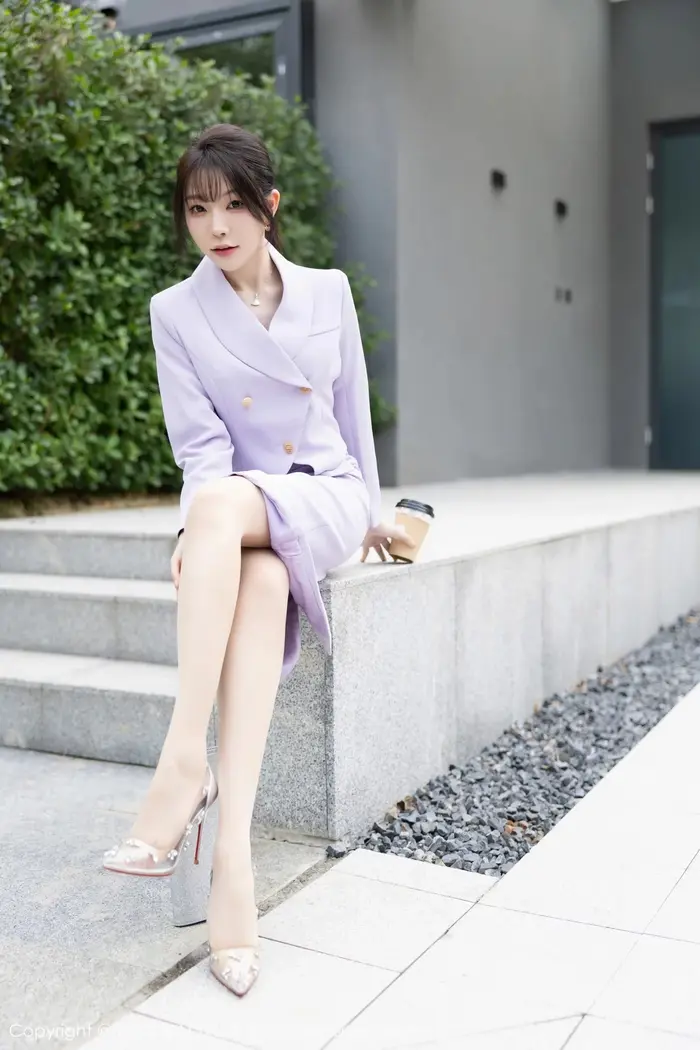 [XiaoYu Painting Language] Vol.1178_ goddess Xu Lizhi Booty sexy light purple short skirt set reveals light purple lace underwear charming temptation photo 88P 10th image