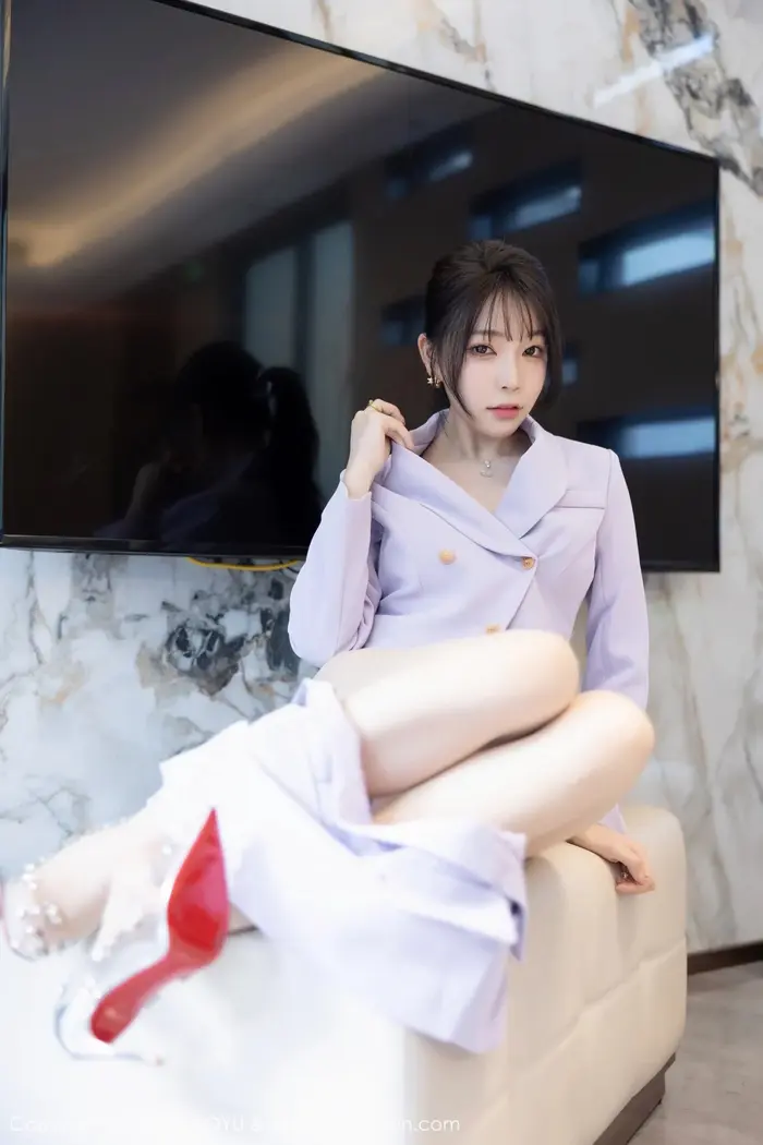 [XiaoYu Painting Language] Vol.1178_ goddess Xu Lizhi Booty sexy light purple short skirt set reveals light purple lace underwear charming temptation photo 88P 31th image