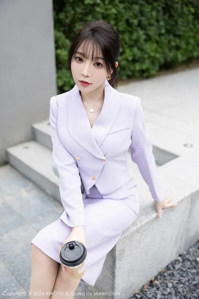 [XiaoYu Painting Language] Vol.1178_ goddess Xu Lizhi Booty sexy light purple short skirt set reveals light purple lace underwear charming temptation photo 88P 7th image