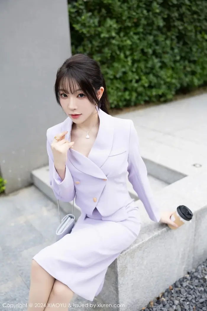 [XiaoYu Painting Language] Vol.1178_ goddess Xu Lizhi Booty sexy light purple short skirt set reveals light purple lace underwear charming temptation photo 88P 8th image