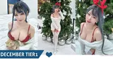 Coser美女雨波_HaneAme圣诞训鹿主题性感白色毛衣配白丝吊袜秀丰满身材诱惑写真38P