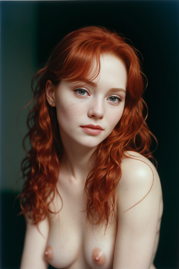 Redhead female nude AI Generated 12th image