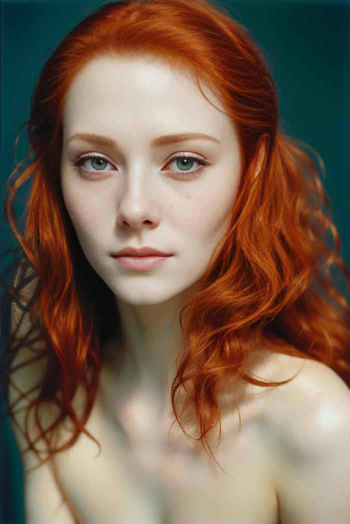 Redhead female nude AI Generated 33th image