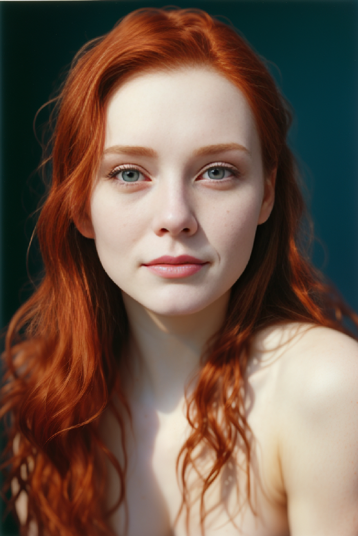 Redhead female nude AI Generated 34th image