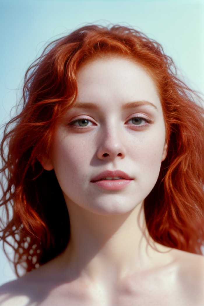 Redhead female nude AI Generated 43th image