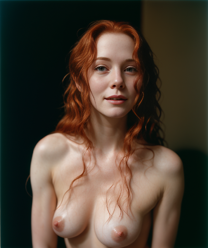 Redhead female nude AI Generated 6th image