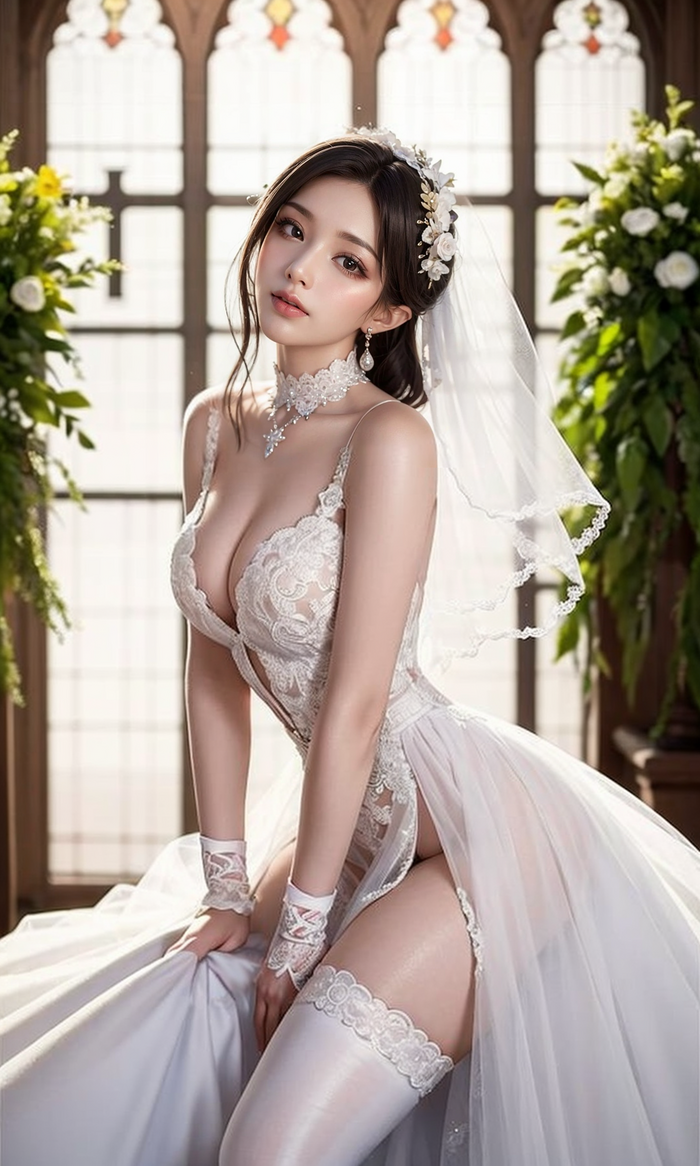 Pure white wedding dress-1080p AI Generated 3th image