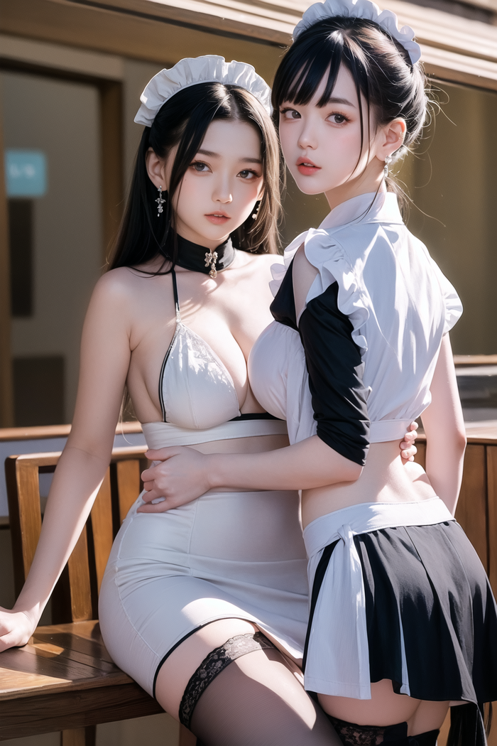●PIXIV●FANBOX_Kinshin_Vol.7 maid cafe AI Generated 100th image