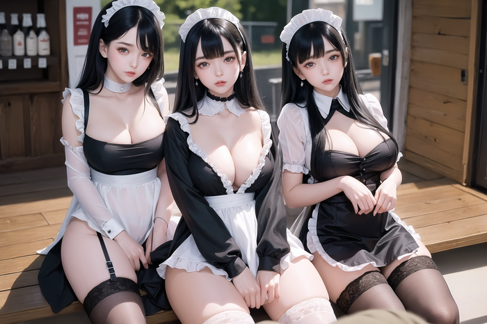 ●PIXIV●FANBOX_Kinshin_Vol.7 maid cafe AI Generated 42th image