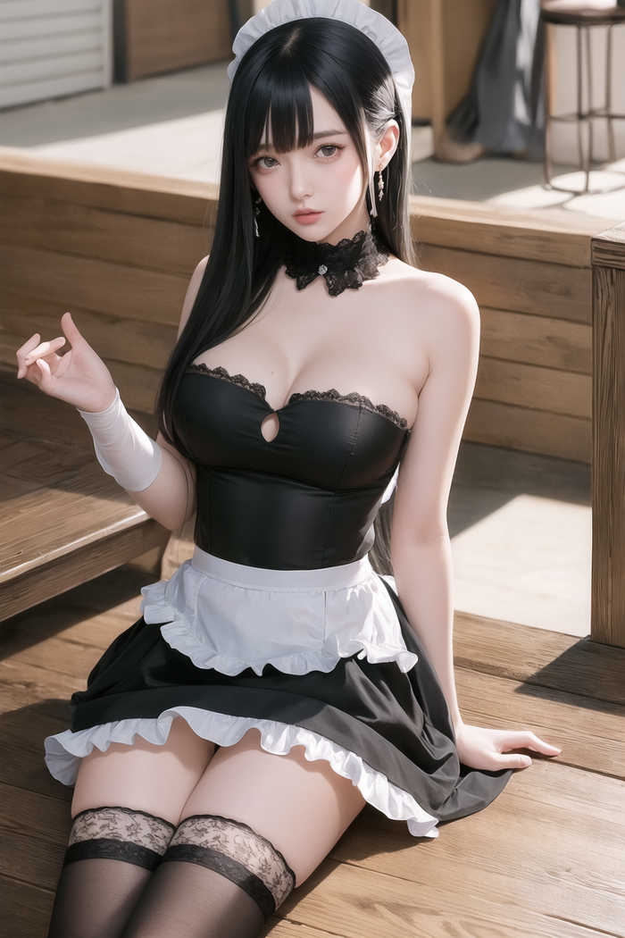 ●PIXIV●FANBOX_Kinshin_Vol.7 maid cafe AI Generated 61th image