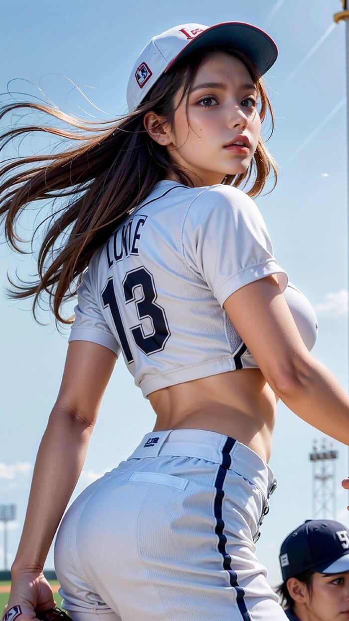 baseball girl AI Generated 28th image