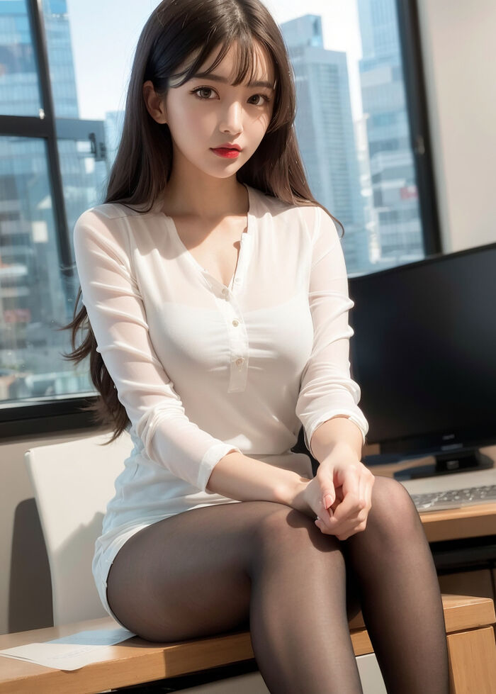 AI生成美女~Your secretary in pantyhose #1 AI Generated 16th image