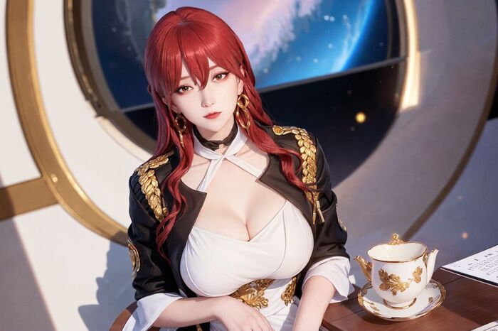 紅長髮 AI Generated 34th image